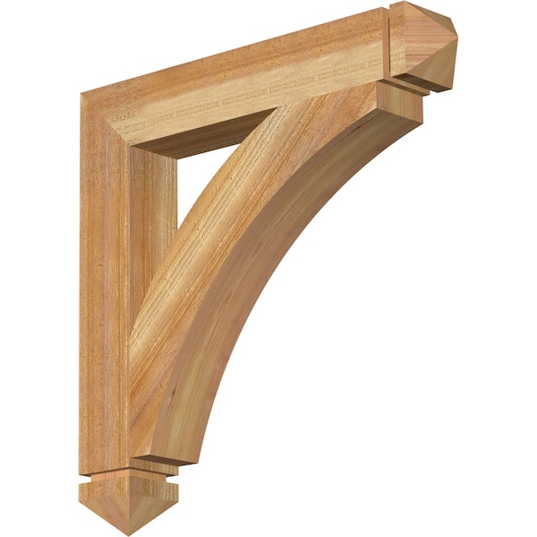 Ekena Millwork Thorton Arts & Crafts Rough Sawn Bracket, Western Red Cedar, 4"W x 26"D x 26"H BKT04X26X26THR03RWR - main